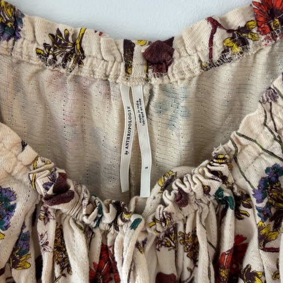 Anthropologie Puff Sleeve Wild Flowers Romper Smocked Oversized Size Small - Picture 5 of 9